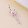 Butterfly Zircon Navel Ring Rhinestone Belly Button Ring Body Piercing Jewelry  Party Decoration