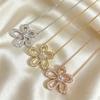 High End Hollow Flower Zircon Necklace Dainty Clavicle Necklace Anniversary Birthday Jewelry Gift Non-allergic Material