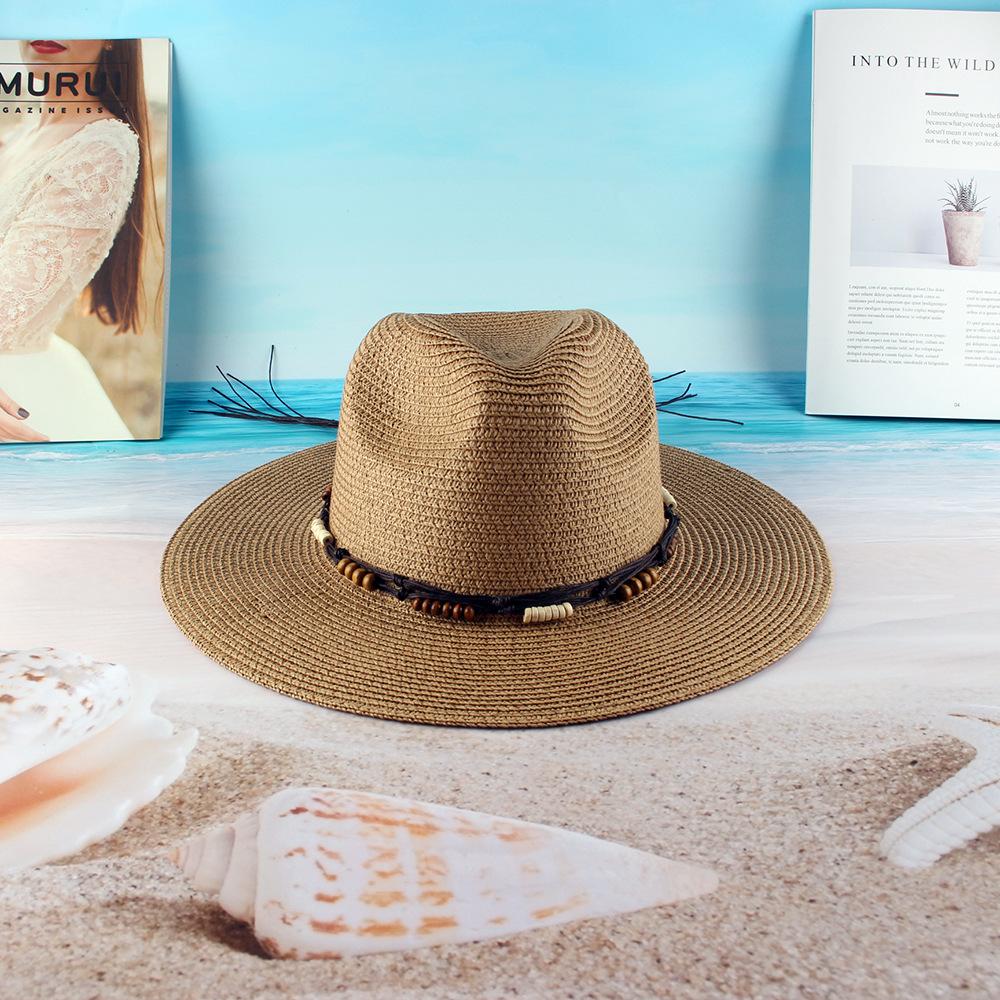 Spring and summer new women's straw hat Panama jazz top hat sun hat travel sun protection hat European and American top hat