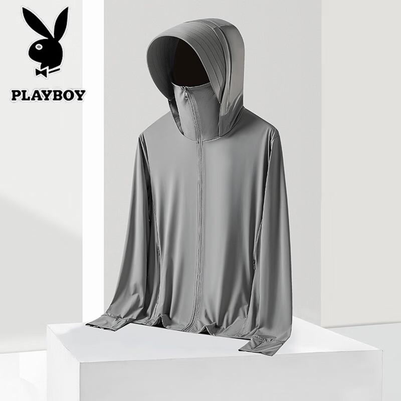PLAYBOY Men s Hooded Ice Silk Sun Protection Jacket L