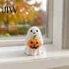 Exquisite Pumpkin Figurine Halloween Ghost Ornaments, Resin Smiling Desktop Decorations for Home Small Desk Decor Office Party Decor, Cute Healing