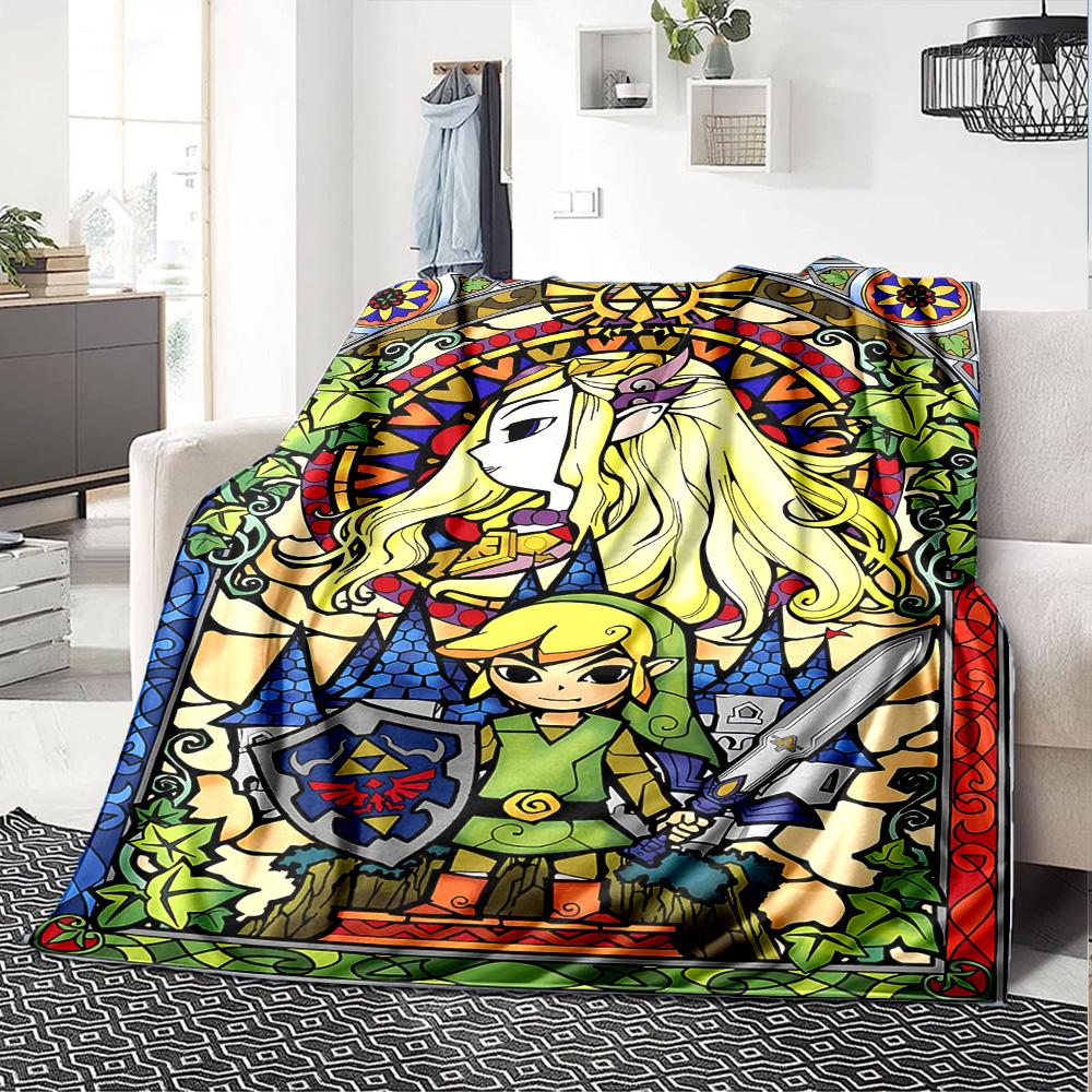 1pc Links Epic Adventure Hyrule Flannel Blanket for Super Soft Cute Comfort Blanket for Travel Bedding Couch Sofa Blanket Y82550