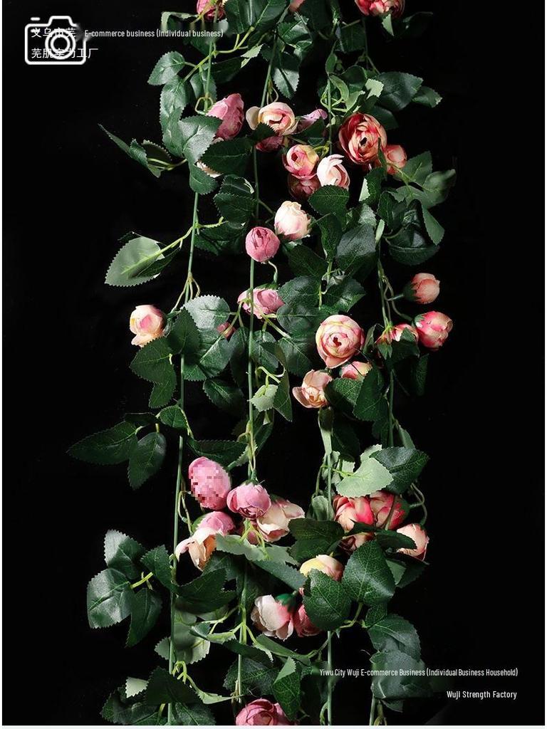 Artificial Rose Vine Wall Decor for Air Conditioner Pipes