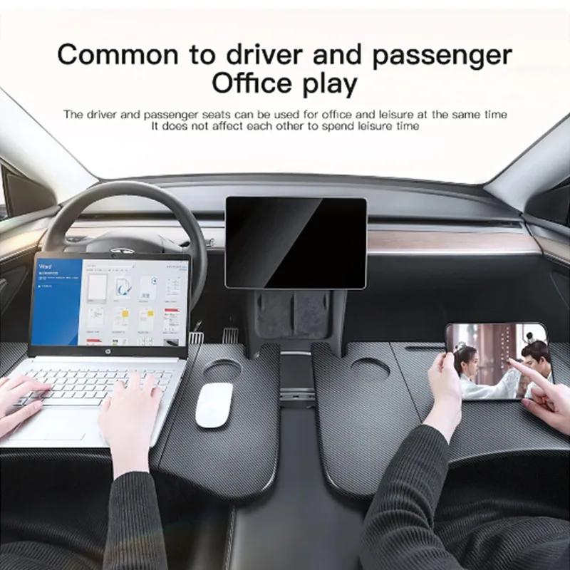 Folding Car Steering Wheel Board Laptop Foldable Desk Mount Eating Drinks Tray Holder for Tray Table for Tesla Model 3 Model Y