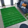 3D Grüner Schwarzer Fußballfeld Stadion Teppich für Schlafzimmer Wohnzimmer Sofa Zuhause Fußabtreter Dekor, Größere Kinder Spiel Rutschfeste Bodenmatte