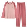 Pure Cotton Pajamas Women's Autumn Long-sleeved with Chest Pads Women's Casual Loose Large Size Cotton Home Service Suit