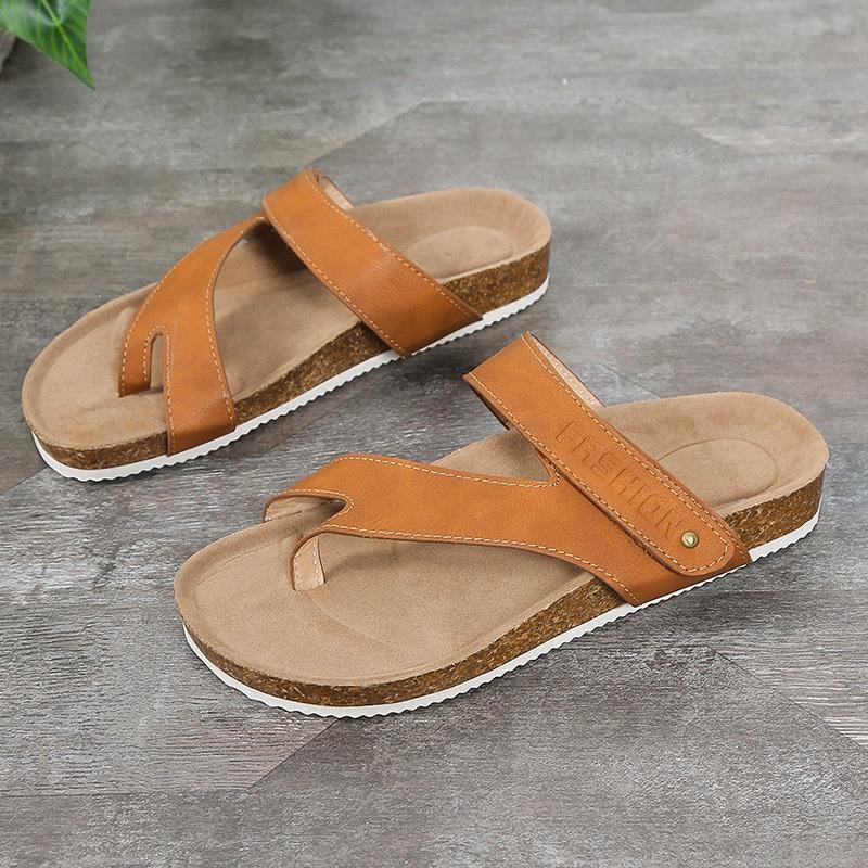 Large Size Sandals Women's Spring and Summer Fashion Casual Snap Button Multi-color Flat Bottom Women's Outer Wear Toe Half Slippers