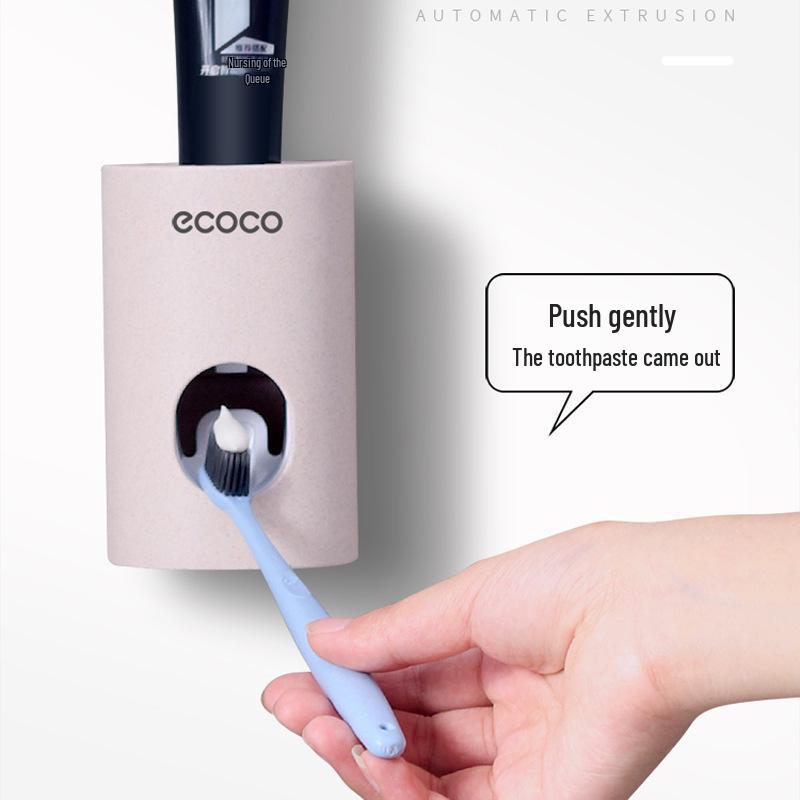 Wall-Mounted Automatic Toothpaste Dispenser and Holder Set for Bathroom