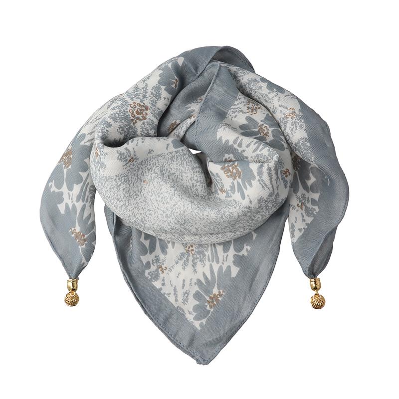 106x65cm Necklace Gift Silk Scarf Elegant Painted Pattern Versatile Neck Scarf Luxury Magnetic Closure French Style Multi-Color