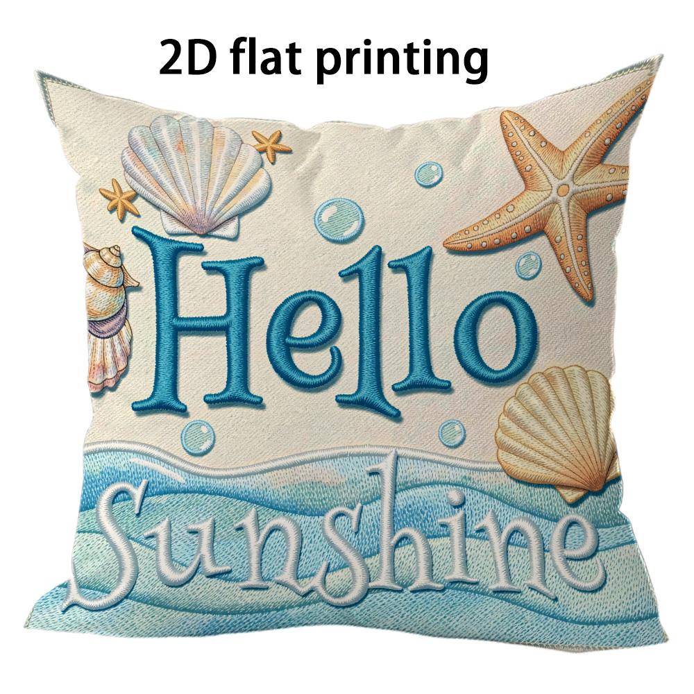 Ocean vacation style pattern Double-sided Printed pillow cover Short plush Suitable living rooms bedrooms throw cushion cover