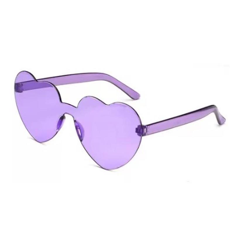 Heart Shaped Rimless Sunglasses Women's Candy Color Glasses
