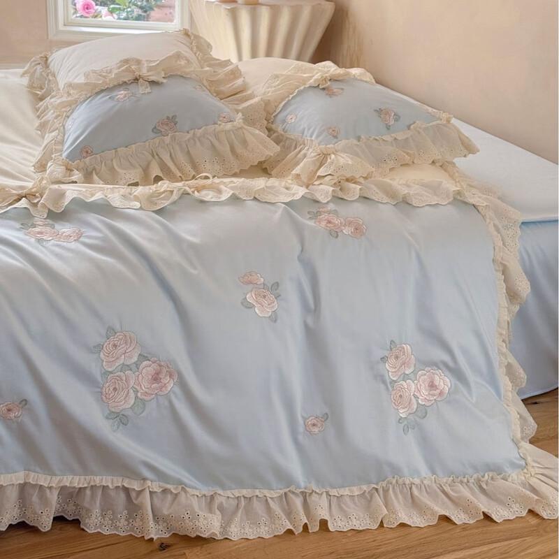 

COMOLIVING Vivian Bow-Knot 4-Piece Bedding Set