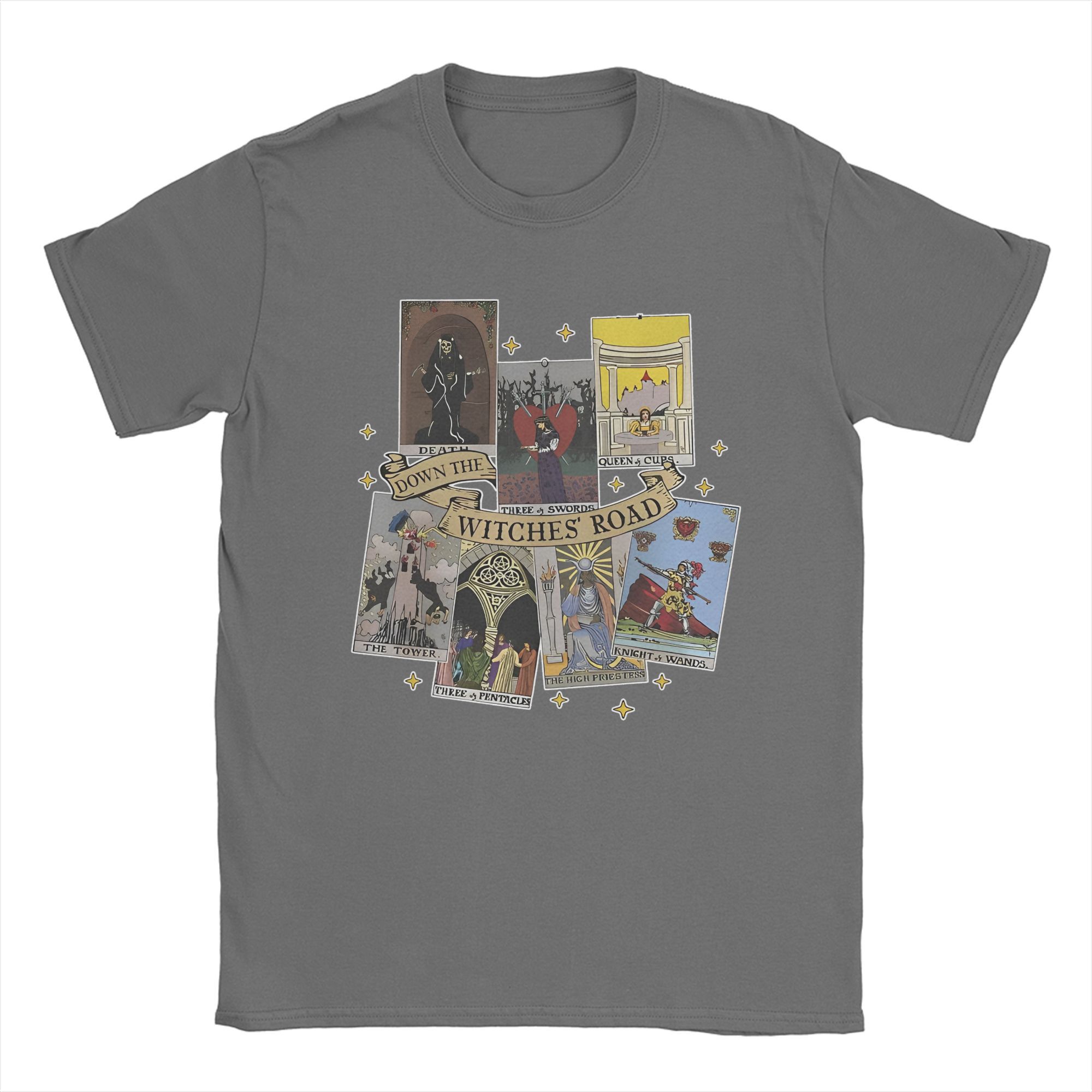 XIXI Fashion Men's Vintage Agatha All Along Tarot Cards T Shirts Movie Harkness Cotton Clothing Short Sleeve Crewneck Tees Classic T-Shirt 4XL