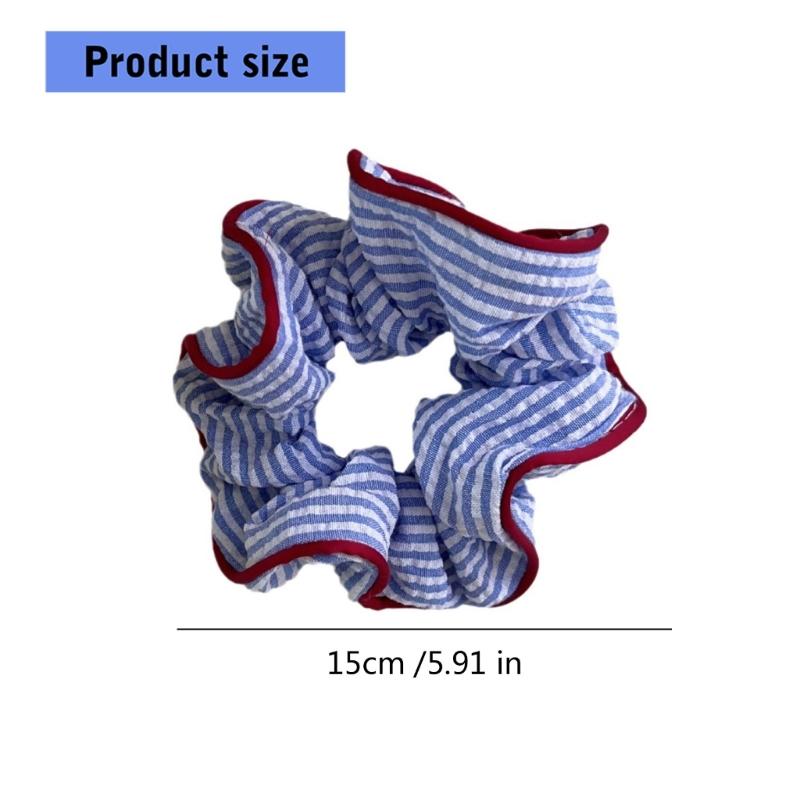 Gestreiftes Muster Haarseil Haarknoten Scrunchies Elastisches Haarseil Großer Haar-Scrunchy Stirnbänder Damenaccessoires