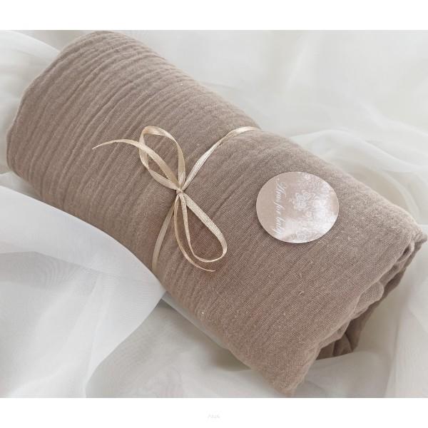 Muslin fitted sheet for crib 120*60 (toffee)