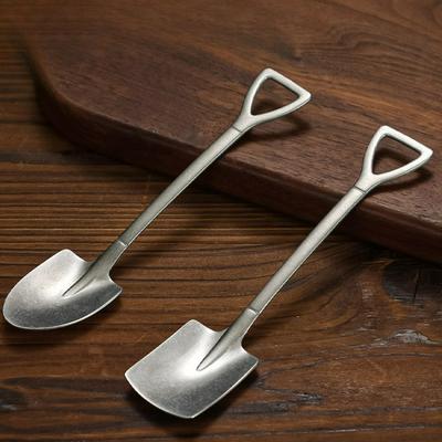 Vintage Stainless Steel Shovel Spoons Creative Household Tea Spoon Coffee Spoon for Ice Cream Dessert Tableware Kitchen Tools