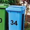 Large 6.9-Inch (17.5Cm) Trash Cans Decal Sticker Self-Adhesive Number Stickers Wheeled Dumpsters Door Mailbox Garage Labels