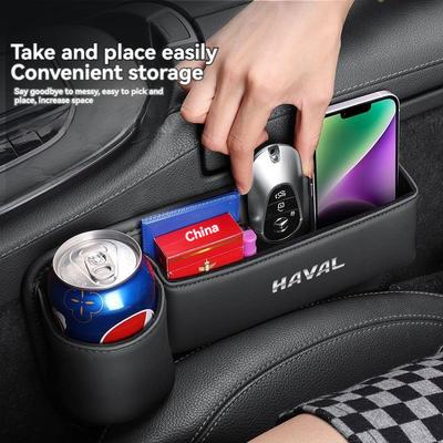 Boîte d'organisation multifonction en cuir pour siège de voiture, Remplisseur d'espace avec porte-gobelet pour Great Wall Haval F7 H6 F7X H2 H3 H5 H7 H8 H9 M4 H1