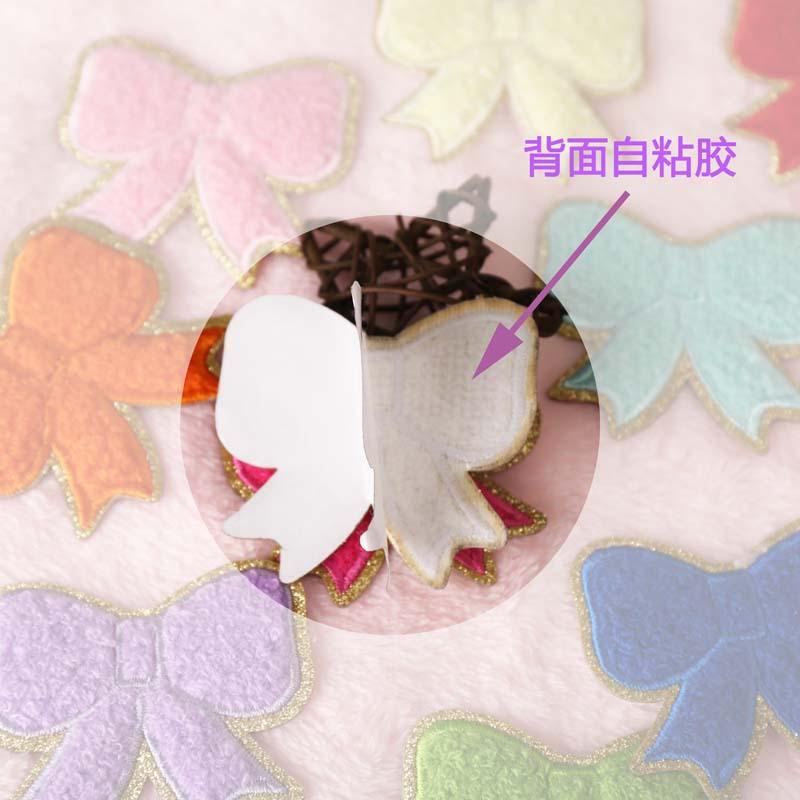 Podle výšivky, Nálepka na látku s výšivkou, Razítko s počítačovou výšivkou, Barevná všestranná mašle, Samolepicí, Oblečení bez žehlení