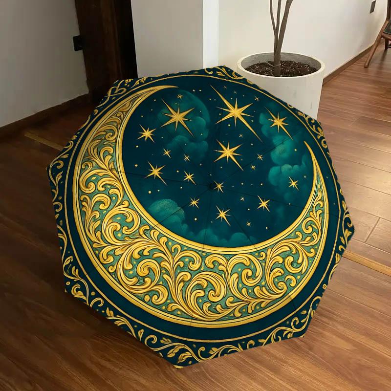 1pc Celestial Ornament Design Umbrella with Plastic Handle,Suitable for All Seasons Home Travel Outdoor UmbrellaDD1338