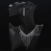Bridal Wedding Dress Full of Diamond Earrings, Necklace Set Chain, Dinner Party Accessories, Fringed Set