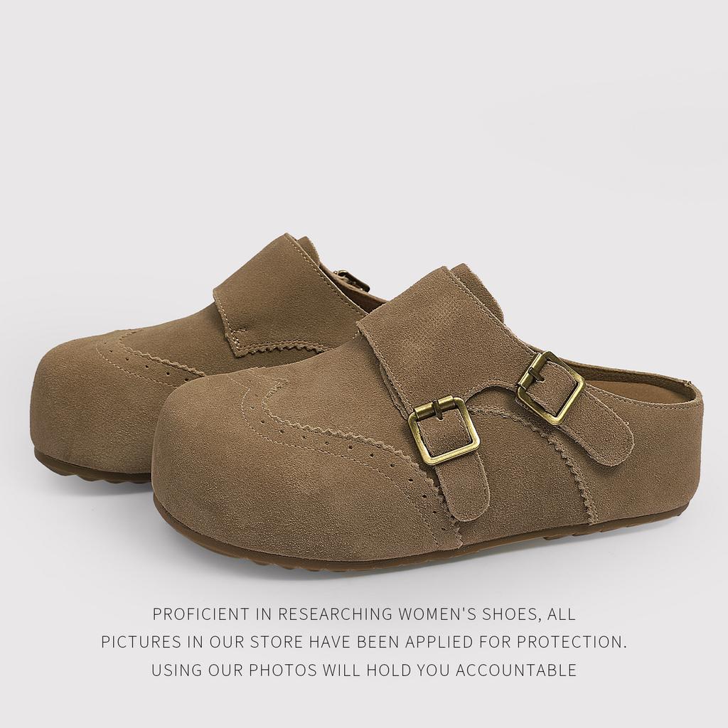Distribution - Vintage Birkenstocks Women'S Belt Buckle Baotou Half-Drag Lazy One Pedal Thick-Soled Versatile British