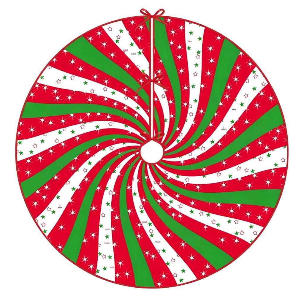 Reindeer Snowman Print Christmas Tree Skirt, Christmas Base Skirt, Tree Decoration Apron