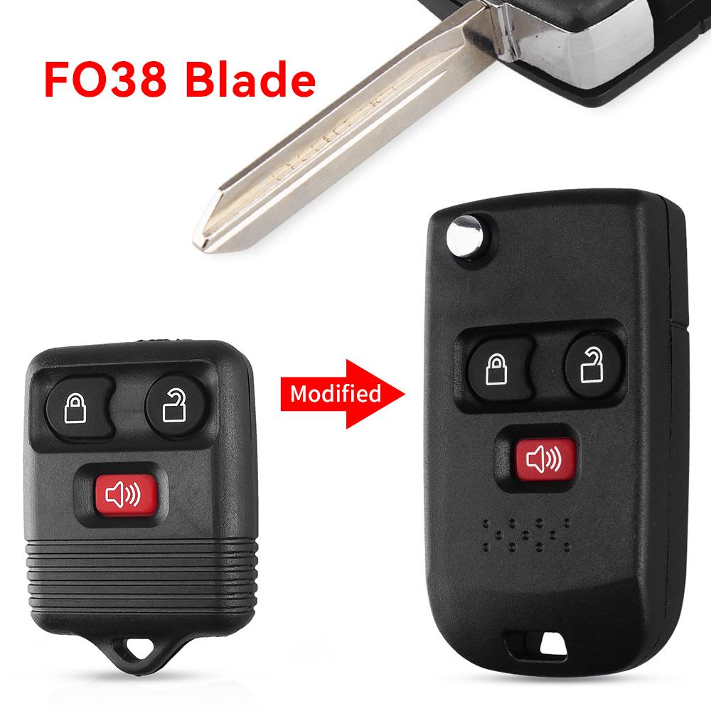 Modified 2 3 4 Buttons Flip Key Shell For Ford Edge Flex Explprer Escape Expedition Focus Lincoln Mercury Navigator F150 F250