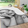 Black White Portrait Carpet Rug Soft Washable Antislip Home Living Room Sofa Mats Personalized Christmas Rug