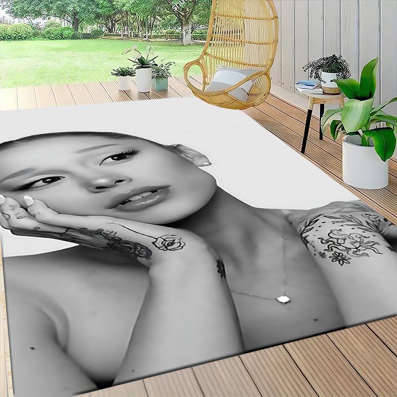 Black White Portrait Carpet Rug Soft Washable Antislip Home Living Room Sofa Mats Personalized Christmas Rug