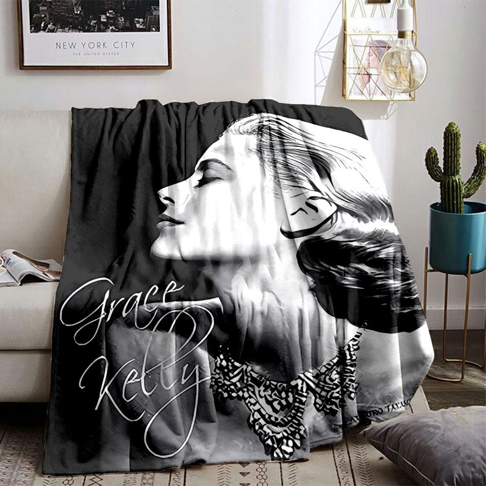 Elegant Monochrome Woman Blanket for All Seasons Blanket Lunch Break Throw Gift