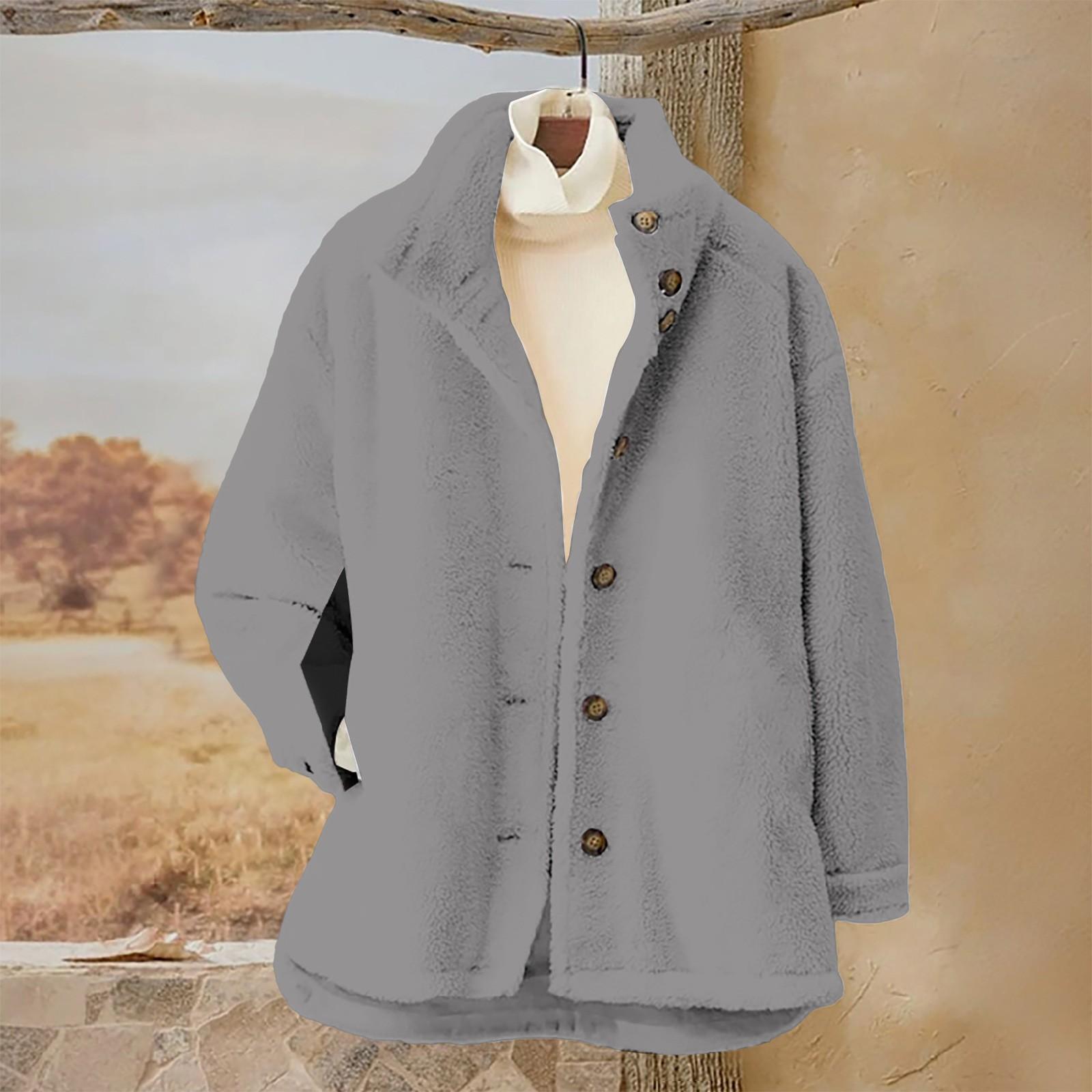 

Женский однотонный повседневный свободный кардиган с длинным рукавом на пуговицах, кардиган с капюшоном, фланелевое пальто M