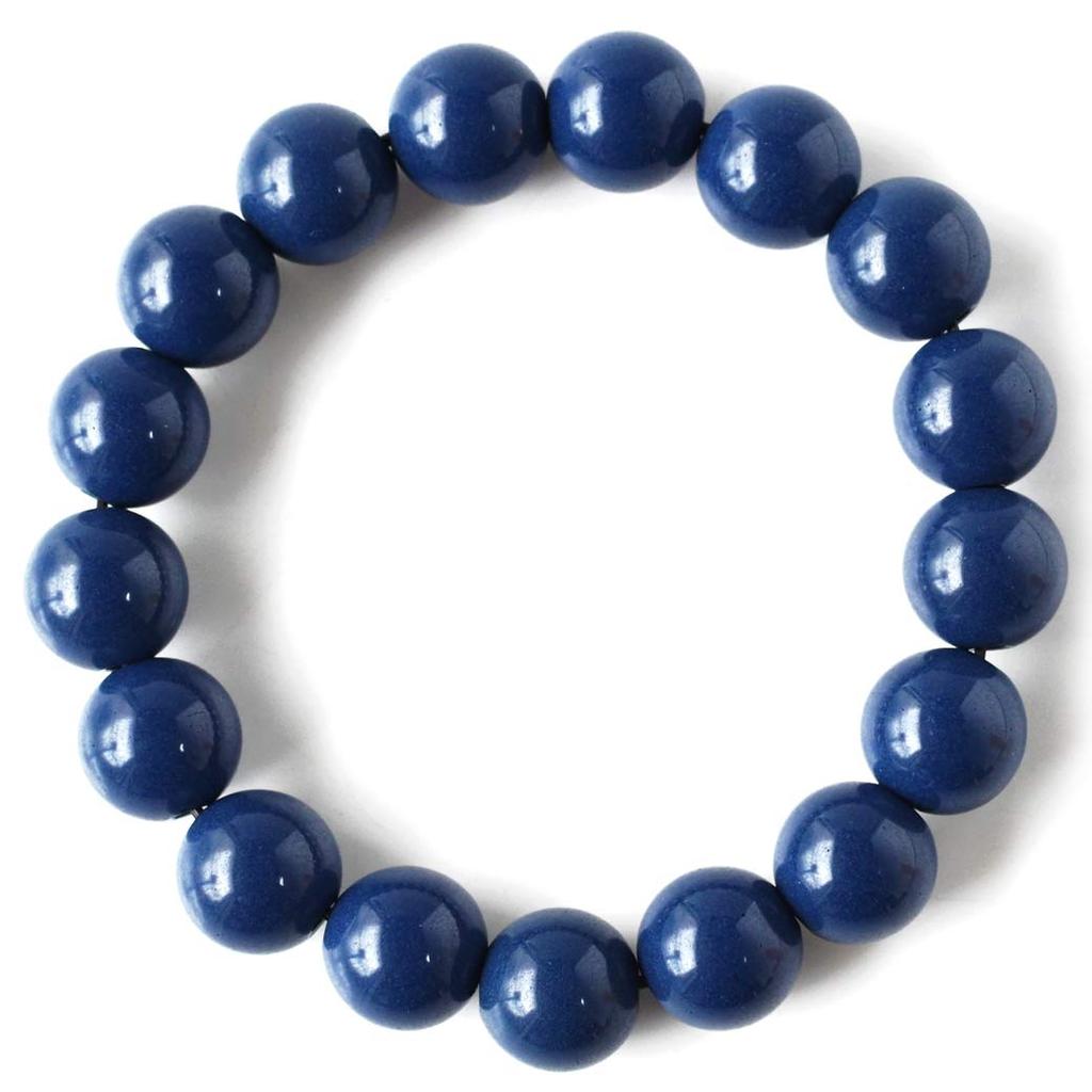 [GOLD STONE] Blue Beitou Stone Bracelet, 12mm, from Taiwan, Negative Ion Measured, Radium Blue Hokutolite, Inner Diameter: Approx. 16.5cm