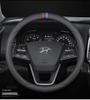 Leather Steering Wheel Cover for Tucson, IX35, IX25, Sonata, Elantra, Reina, Lingdong - All-Season Fit