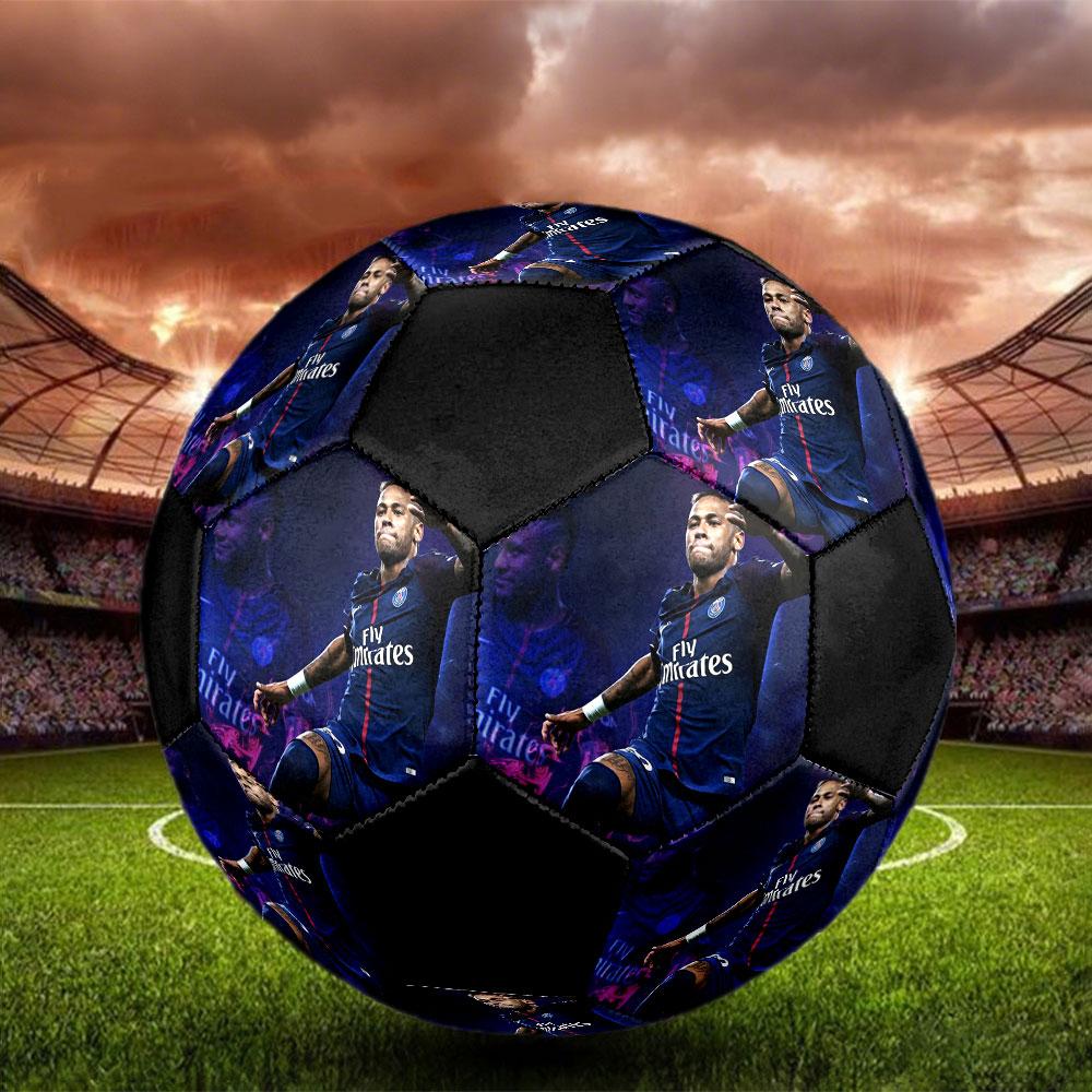 Neymar Printed Size 5 Soccer Ball, Machine-Stitched PVC, Durable & High Bounce, All Ages Fit, Fan Merchandise, Matches & Outdoor Use.