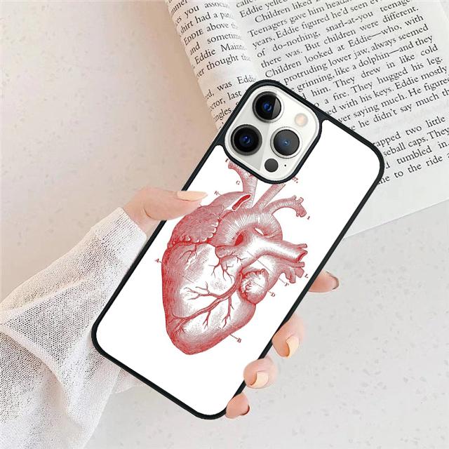 Human Heart Anatomy Phone Case For For iPhone 17 Air 16 15 11 12 13 14 Pro Ma Plus coque