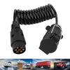 Caravan Spring Cable, 2m Cable Spring Cord 7 Pin Trailer Extension Trailer Plug Socket