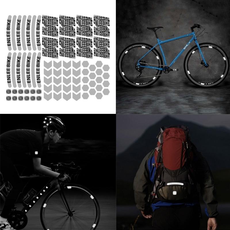 72Pcs Bike Reflective Stickers Reflective Decals Self-Adhesive Waterproof Reflective Tape Night Safety Sticker Reflector