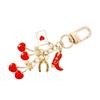 Stylish Cherry Bowknot Keychain Fashion Cherry Bowknot Keychain Pendant Accessory For Women's Bags And Keys