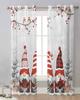 Berry Robin Christmas Dwarf Deer Snow Scene Sheer Curtains Living Room Decoration Window Curtains Kitchen Tulle Voile Curtains