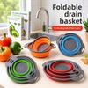 LMETJMA Round Folding Colander BPA Free Fruits Vegetables Washing Drain Basket Kitchen Colander Strainer Dishwasher Safe KC0236