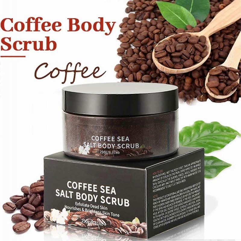 Coffee Sea Salt Body Scrub,Natural Sea Salt Coffee Scrub,Sea Salt Body Scrub,Coffee Exfoliating Body Scrub Exfoliator,Exfoliating Coffee Body Scrub wi