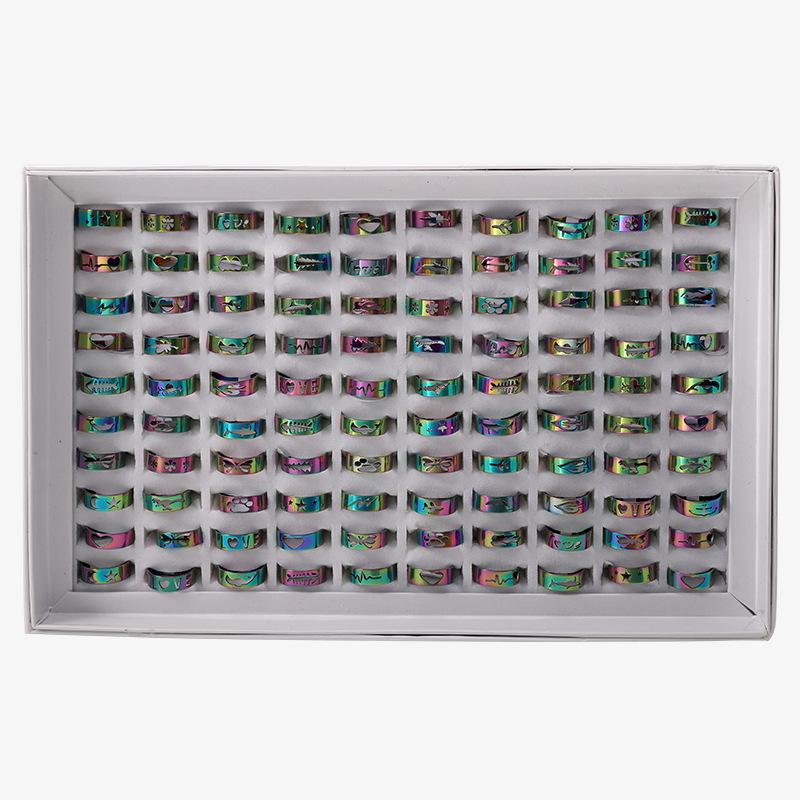 10 szt. pierścieni ze stali nierdzewnej, pierścienie wycinane, pierścienie puste