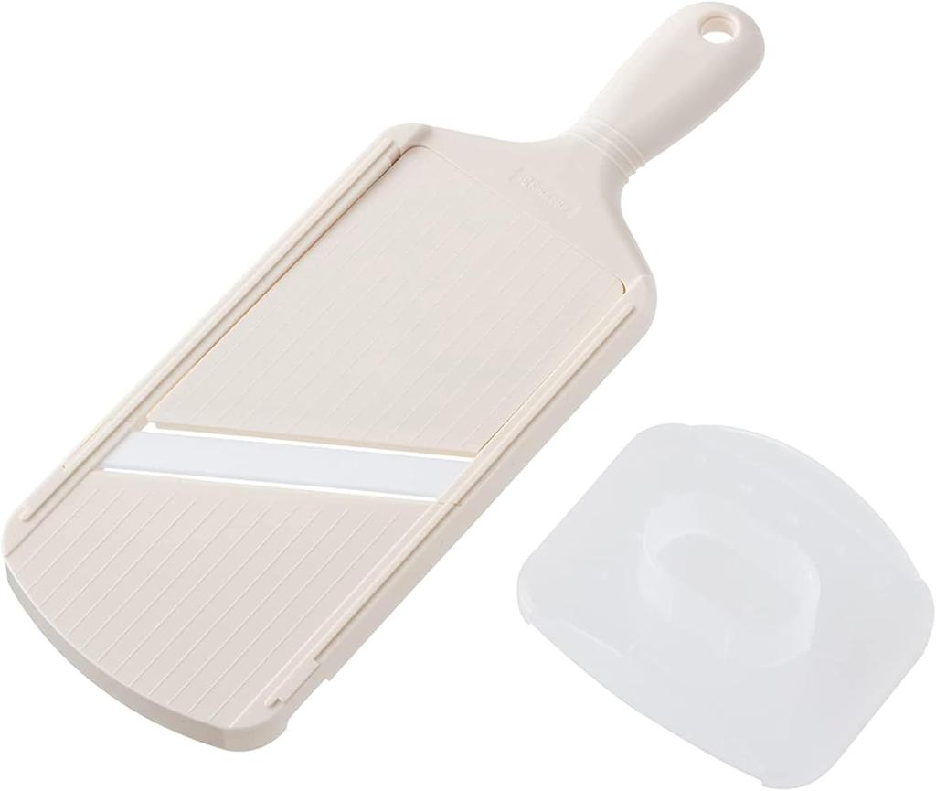 Kyocera thin sterilization and bleaching thickness adjustment protector white Japanese-made slicer, ceramic, rust-proof, OK, 3-level function,