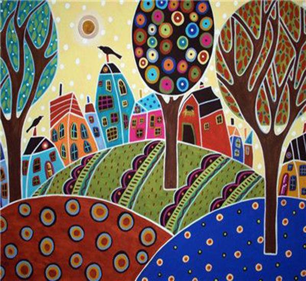 

RUOPOTY краска по номерам дерево настенное искусство на холсте рисунок уникальный подарок картина по номерам пейзаж для гостиной 40x50cm NO Frame