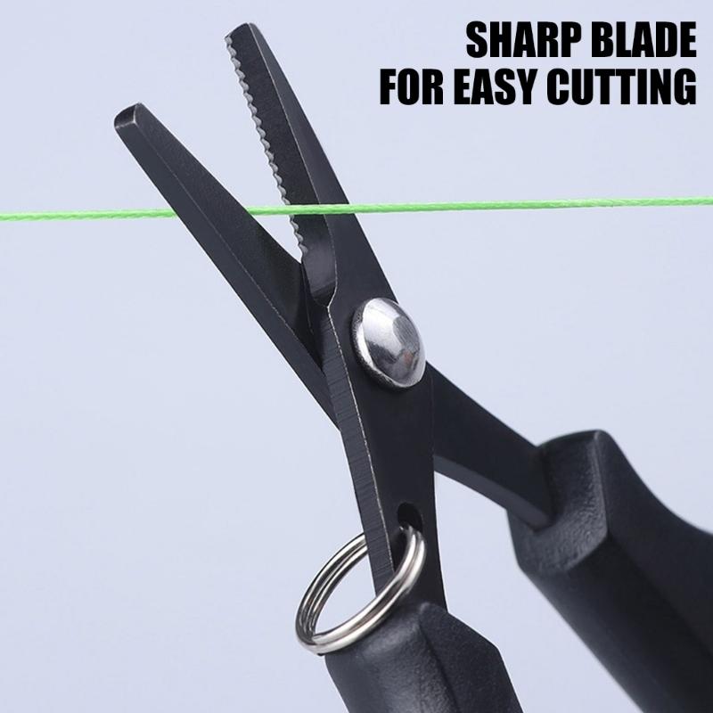 Fishing Line Cutter Multifunction Fishing Serrated Shears for Braided Line Stainless Fishing Scissors Fishing Accessory