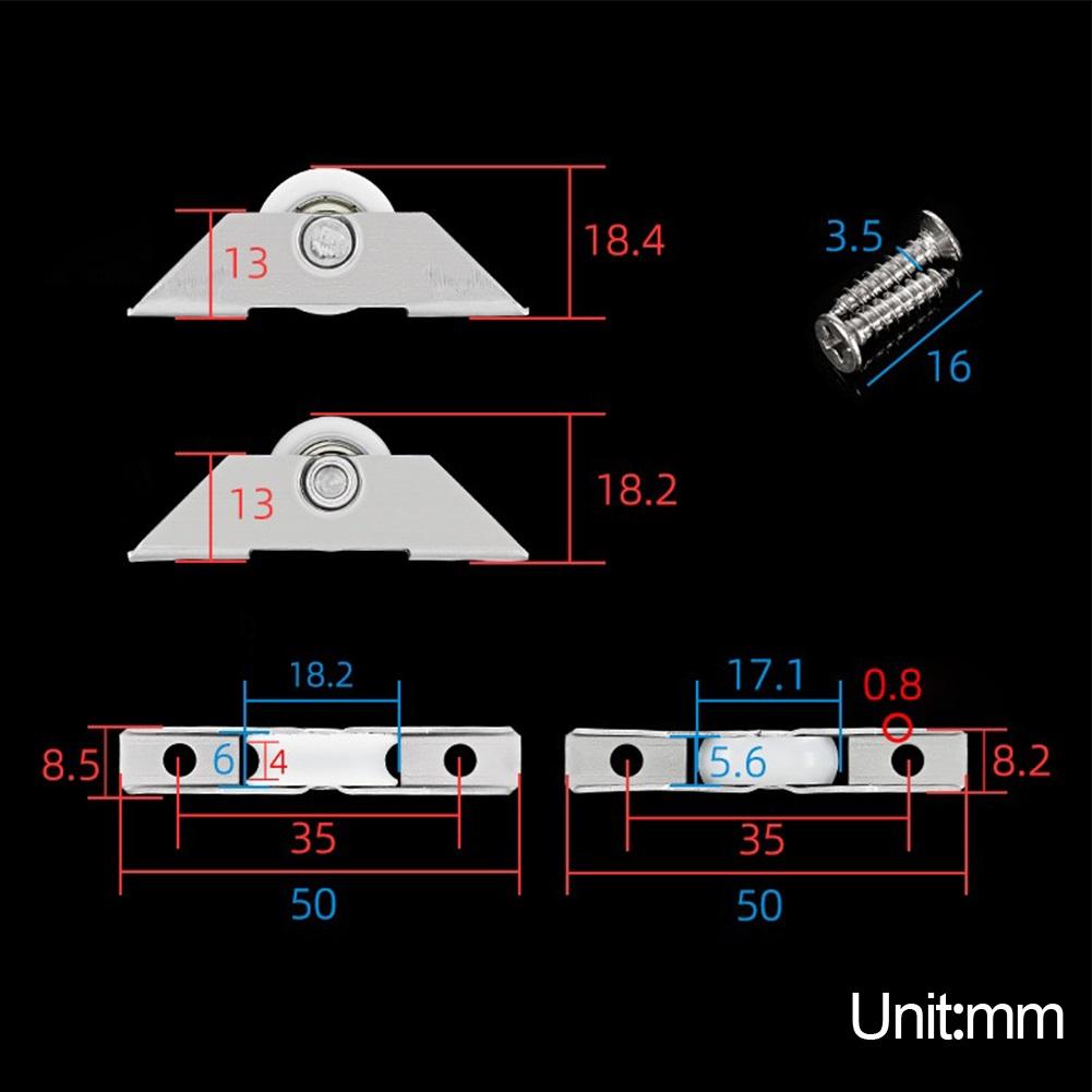 2PCS Door Window Pulley Roller Stainless Steel Bearing Roller Screen Window Door Sliding Wheel Cabinet Door Pulley Hardware