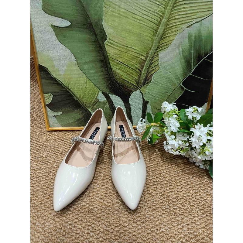 

7-Pointed rhinestone Mary Jane shoes 02 new shallow mouth flat shoes wide feet fat feet large size women s shoes 45 абрикосовий