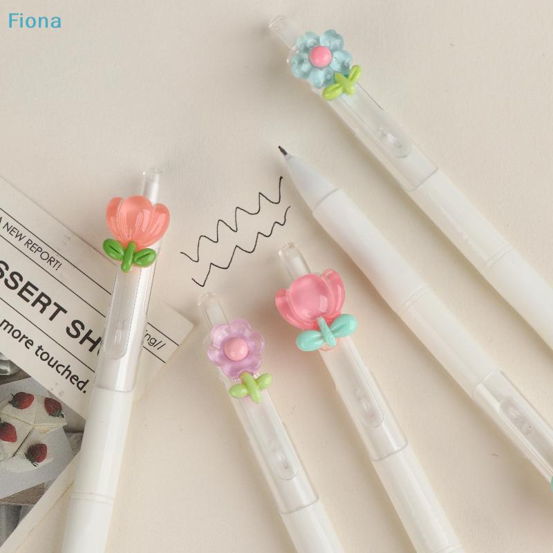 Cute 3D Flower Decor Gel Pens - Retractable Ballpoint Pens for School Office, Aesthetic Stationery Supplies