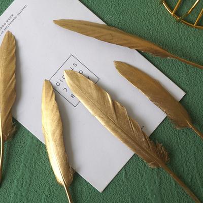 Goldene Feder Dekoration Handwerk Schießrequisiten Sprühgold Gerades Messer Dekorationsmaterialien
